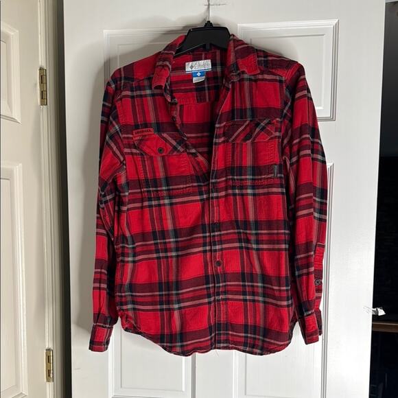 Columbia Red and Black Checkered Shirt. UGA. University of Georgia - Picture 1 of 4